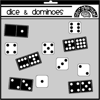 Preview of Dice and Dominoes Clipart Graphics FREE