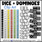 Dice and Dominoes Clip Art Set | Math Images Color Black White