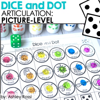 Preview of Speech Therapy Articulation Activities - Picture Level Dice and Dot + Digital