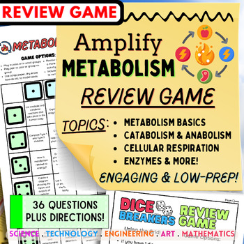 Preview of Metabolism Review Game: Discussion and Drawing Dicebreakers Question Grid