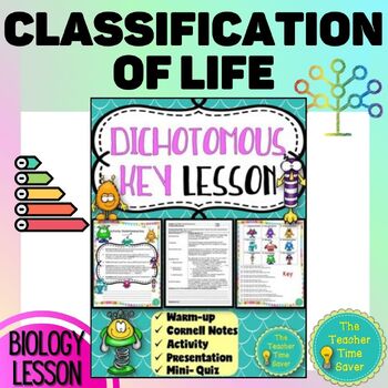Preview of Dichotomous Key Notes Activity & Slides Classification Life Science Lesson