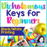 Dichotomous Keys for Beginners- Set of 4- Black and White 