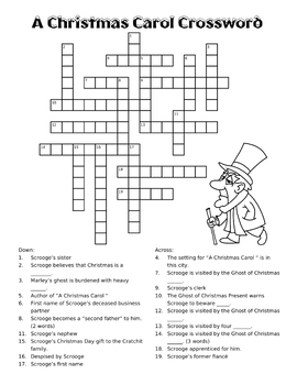 Dickens’ “A Christmas Carol” Coloring Page & Crossword by ROSSCO