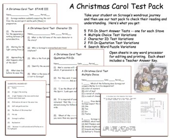 Preview of Dickens A Christmas Carol Test Pack NEW