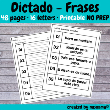 Dictado - Escribir frases - Cartilla fonética by nasuama bilingual