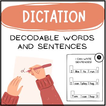 Preview of Dictation Decodable words and Sentences for kindergarteners