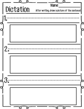 Preview of Dictation Form- Write, Then Draw