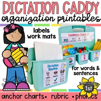 Preview of Dictation Organization Caddy for Phonics Small Group Intervention