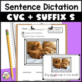 Dictation Sentences for CVC with Suffix S Words and Photo 