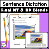 Dictation Sentences for CVCC Final ND and NT Blends with P