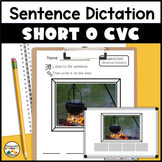 Dictation Sentences for Short O CVC Words with Photo Writi