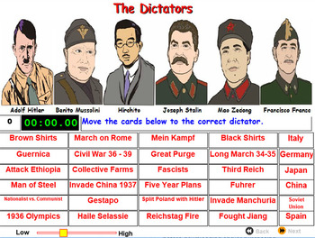 Dictators - Graphical Organizer and Game - Bill Burton by Bill Burton