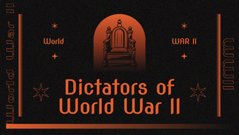 Preview of Dictators of World War II, Hitler, Mussolini, Tojo, Stalin Lesson & Assignment