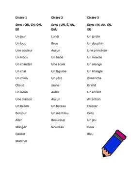 dictee word lists french spelling test by victoria rose tpt