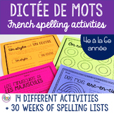 Dictée de mots French spelling activities for older children