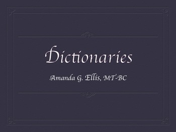 Preview of Dictionaries