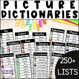 Dictionaries with Pictures for Kindergarten Writing Center