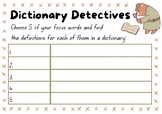 Dictionary Definition Worksheet