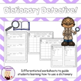 Dictionary Detective - templates for learning how to use a