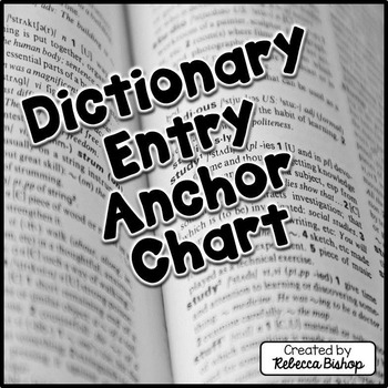 Dictionary Skills Anchor Chart
