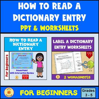 Preview of Dictionary Entry PowerPoint Presentation and Corresponding Worksheets BUNDLE