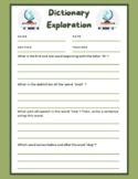 Dictionary Exploration Worksheet Set