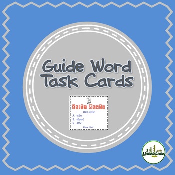 Preview of Guide Words Dictionary Task Cards
