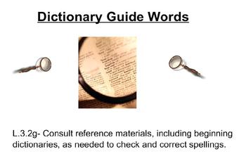 Preview of Dictionary Guide Words Practice 3rd Grade L.3.2g
