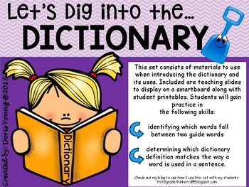 Preview of Dictionary Guide Words and Multiple Meanings: Teaching Slides and Practice Pages