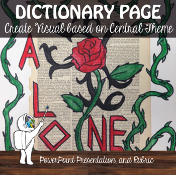 Preview of Dictionary Page Art Lesson: Middle & High School ELA with Art Lesson