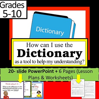 Preview of Dictionary Pronunciation FORMAL EVALUATION Lesson Plan, PPT, and More!