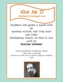 Dictionary Scavenger Hunt Riddle for Charles Dickens