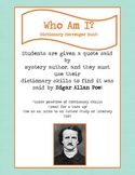 Dictionary Scavenger Hunt Riddle for Edgar Allan Poe