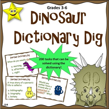 Preview of Dictionary Skills, 200 Task Cards Distance Learning