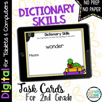 Preview of Dictionary Skills 2nd Grade Google Slides Vocabulary Activity Digital Resources