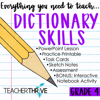 Preview of 4th Grade Grammar Unit: Dictionary Skills