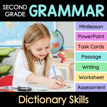 Preview of Dictionary Skills Activities, Worksheets, PowerPoint & Task Cards | 2nd Grade