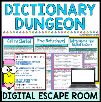 Preview of Dictionary Skills Digital Escape Room for STAAR prep review game