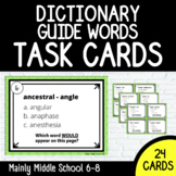 Dictionary Skills Guide Words TASK CARDS