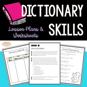 Preview of Dictionary Skills - Lesson Plans and Activities
