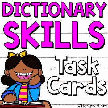 Preview of Dictionary Skills Task Cards and PowerPoint