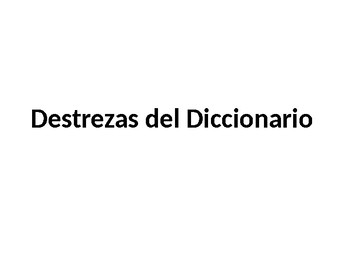 Preview of Dictionary Skills Spanish Version