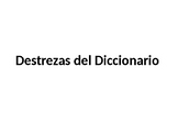 Dictionary Skills Spanish Version