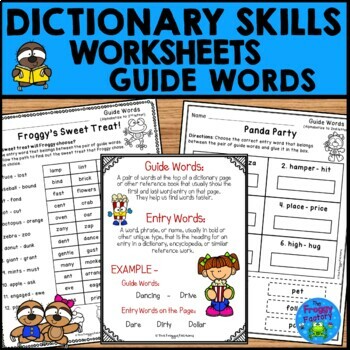 Preview of Dictionary Skills Worksheets | Guide Words