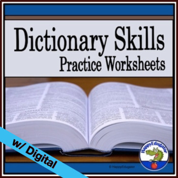 Preview of Dictionary Skills Worksheets - Using Guide Words Printable and Digital