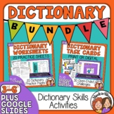 Dictionary Skills Worksheets and Task Cards Bundle plus Di