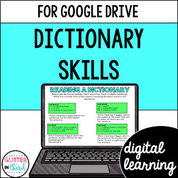 Preview of Dictionary Skills Activities for Google Classroom Digital