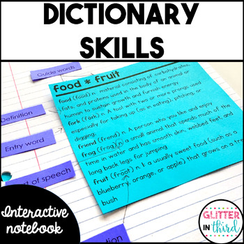 Preview of Dictionary Skills reading activities interactive notebook