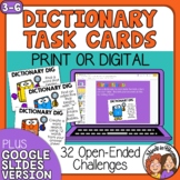 Dictionary Task Cards with Digital Google Slides or Easel 