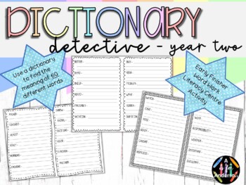 Preview of Literacy Dictionary Activity Book - Second Grade - No Prep - Printable
